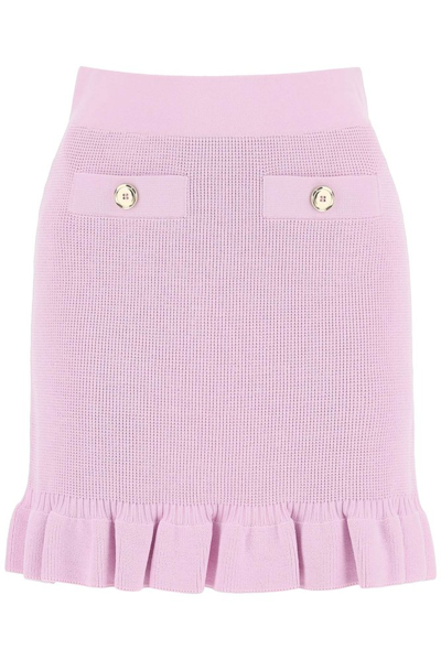 Pinko Kalmia Knitted Mini Skirt In Purple
