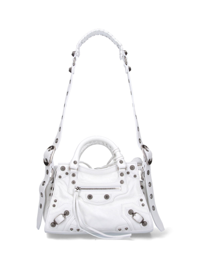 Balenciaga Neo Cagole Tote Handbag Mini Crossbody In White