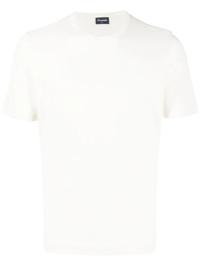 Drumohr Crew-neck Short-sleeve T-shirt In White
