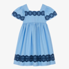 THE MIDDLE DAUGHTER GIRLS BLUE COTTON & LACE DRESS