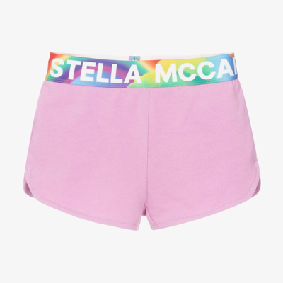 Stella Mccartney Kids' Logo Tape Shorts In Pink