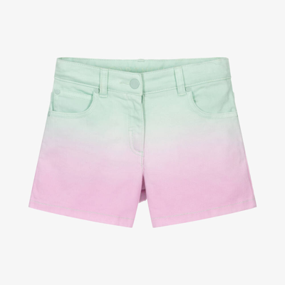 Stella Mccartney Kids Teen Girls Green & Pink Denim Shorts