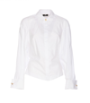 Elisabetta Franchi Crisp White Cotton Shirt With Tailored Silhouette In White