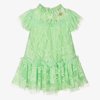 Angel's Face Kids' Girls Green Tulle Lace Dress