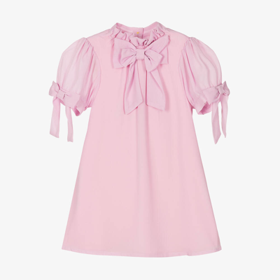 Angel's Face Kids' Girls Pink Crêpe Chiffon Bow Dress