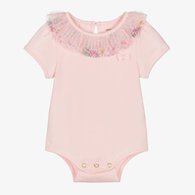 Angel's Face Baby Girls Pink Cotton Frilled Bodysuit