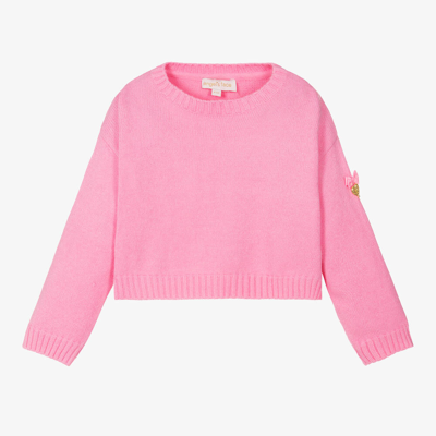 Angel's Face Kids' Girls Pink Knit Diamanté Butterfly Sweater