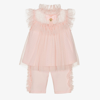 ANGEL'S FACE GIRLS PINK TULLE SHORTS SET