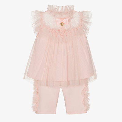 Angel's Face Kids' Girls Pink Tulle Shorts Set
