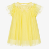 ANGEL'S FACE BABY GIRLS YELLOW PLEATED TULLE DRESS