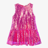 THE TINY UNIVERSE GIRLS NEON PINK SEQUIN DRESS