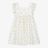 THE NEW SOCIETY GIRLS WHITE FLORAL COTTON DRESS