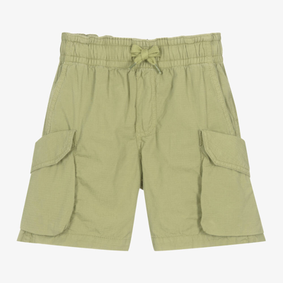 Molo Kids' Boys Green Cotton Cargo Shorts