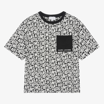 Marc Jacobs Teen Black & White Graphic Cotton T-shirt
