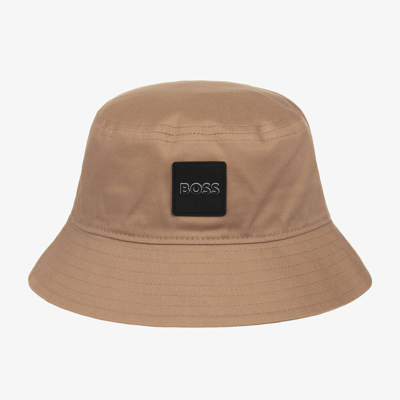 Hugo Boss Boss Dark Beige Cotton Bucket Hat