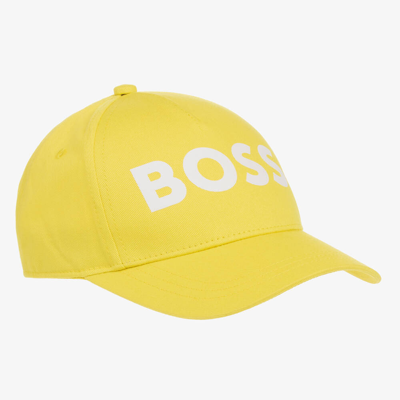 Hugo Boss Kids' Boss Boys Yellow Cotton Twill Cap