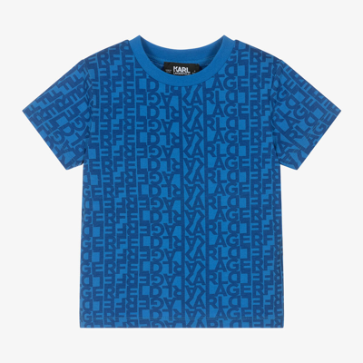 Karl Lagerfeld Kids Boys Blue Cotton T-shirt
