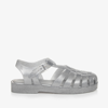 MINI MELISSA GIRLS SILVER GLITTERY JELLY SANDALS