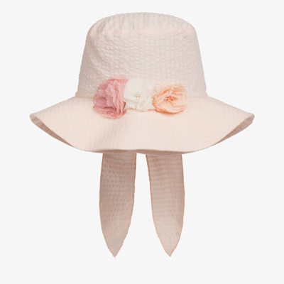Jamiks Kids' Girls Pink Cotton Floral Sun Hat