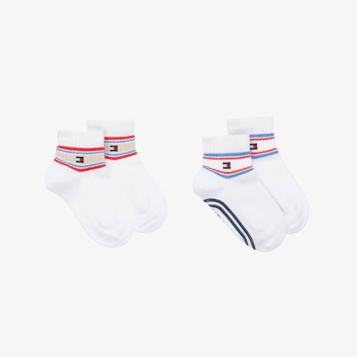 Tommy Hilfiger Babies' White Cotton Stripe Socks (2 Pack)