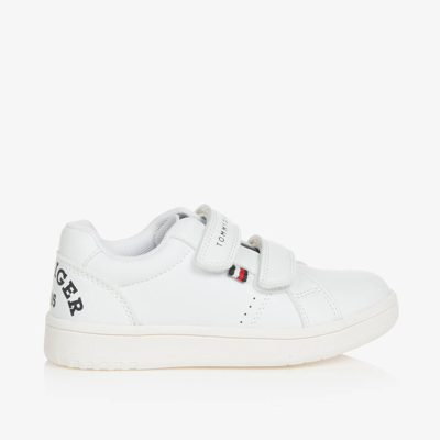 Tommy Hilfiger White Faux Leather Velcro Trainers