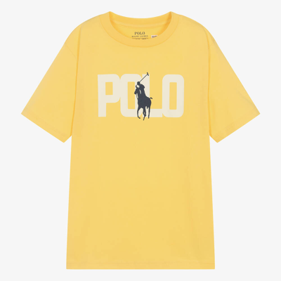 Ralph Lauren Teen Boys Yellow Cotton Big Pony T-shirt