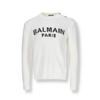Balmain Cotton Logo Sweater Men In White