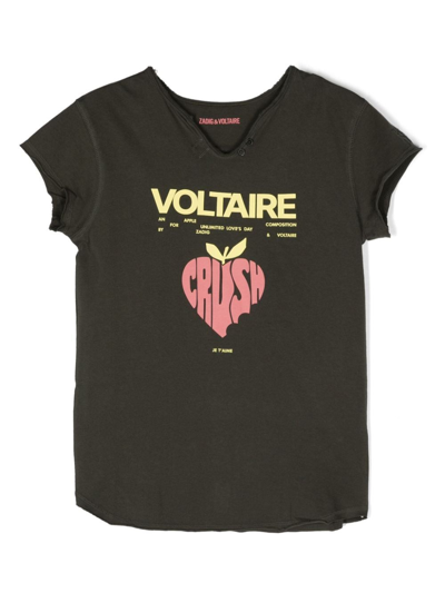 Zadig & Voltaire Kids' Tommer Concert Crush Cotton T-shirt In Green
