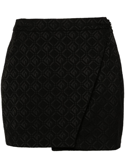 Marine Serre Moon Diamont Jacquard Miniskirt In Black