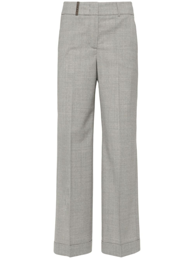 Peserico Pantaloni Sartoriali Con Pieghe In Gray