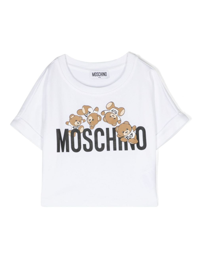Moschino Kids' T-shirt Teddy Bear In White