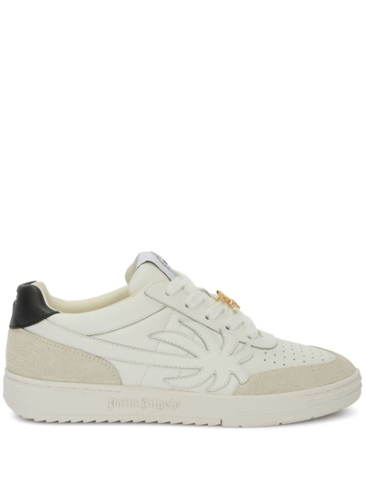 Palm Angels Palm Beach University Leather Trainers In White