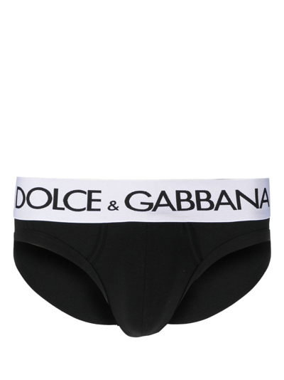Dolce & Gabbana Slip Con Stampa In Black