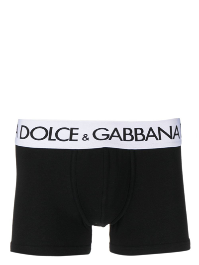 Dolce & Gabbana Boxer Con Logo In Black