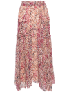 Isabel Marant Étoile Veronique Pleated Midi Skirt In Pink