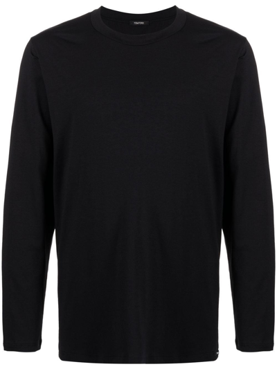 Tom Ford T-shirt A Maniche Lunghe In Black