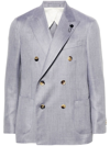 Lardini Double-breasted Blazer In Black