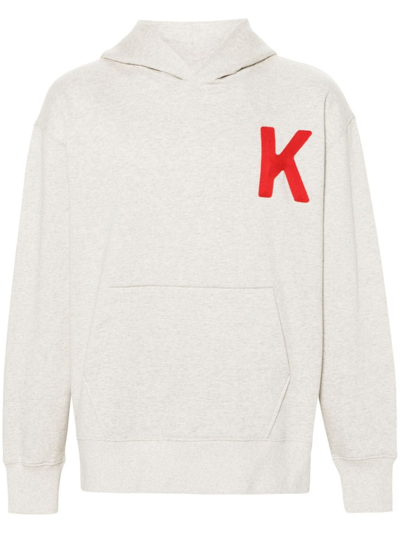Kenzo Men's Lucky Tiger Printed Oversized Hoodie In Gray