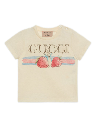 Gucci T-shirt Con Stampa  Kids X Peter Rabbit In Yellow