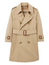 Burberry Pleat Detail Hooded Trench Coat In White