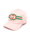 Gucci Logo-embroidered Cotton Baseball Cap In Pink