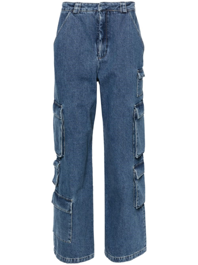 Axel Arigato Roam Wide-leg Cargo Jeans In Blue