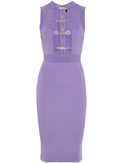 Elisabetta Franchi Chain-link Midi Dress In Purple