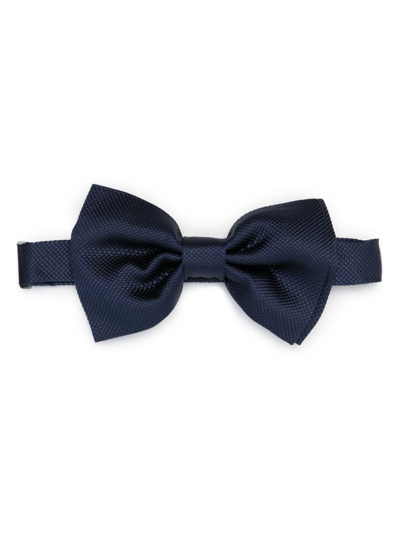 Tagliatore Jacquard Silk Bow Tie In Blue
