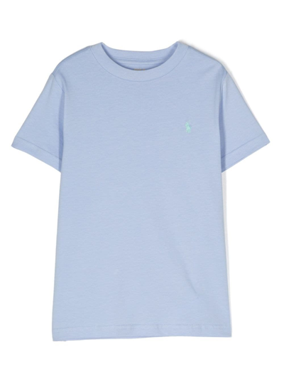 Polo Ralph Lauren Kids' T-shirt Polo In Cotone Con Motivo Pony In Blue