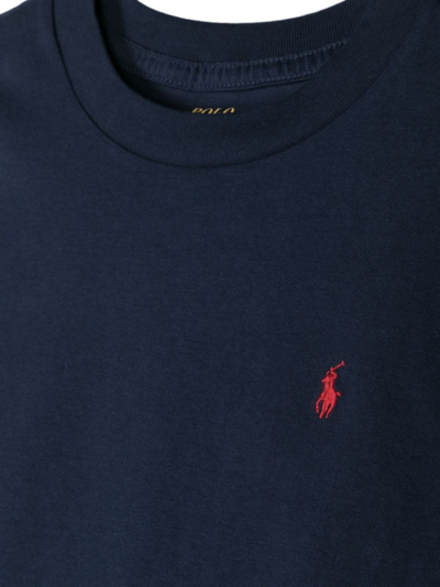 Polo Ralph Lauren Kids' T-shirt Con Ricamo In Blue
