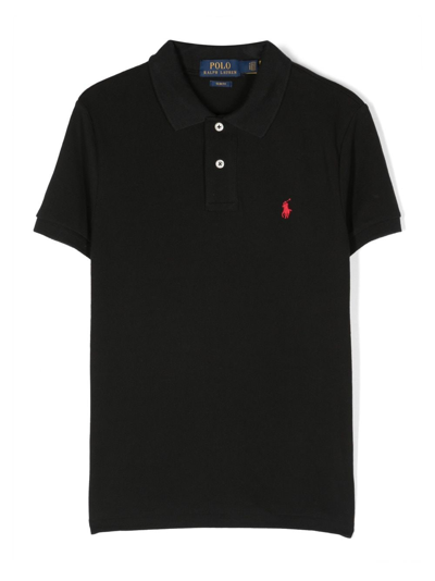 Polo Ralph Lauren Kids' Polo Con Ricamo In Black