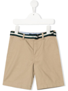 Polo Ralph Lauren Child Shorts In Beige Stretch Chino With Belt In White