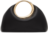 Jacquemus Lambskin Handbag With Circular Handle And Spacious Interior In 990 Black