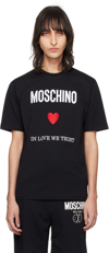 MOSCHINO BLACK 'IN LOVE WE TRUST' T-SHIRT